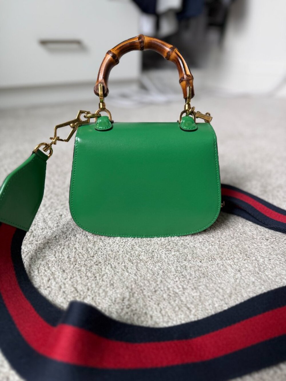 Gucci Bamboo 1947 bag-mini, green - Picture 2 of 11